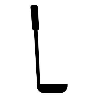 Çorba kaşığı kepçesi kepçesi kepçesi kepçe ikonu siyah renk vektör illüstrasyonu düz resim