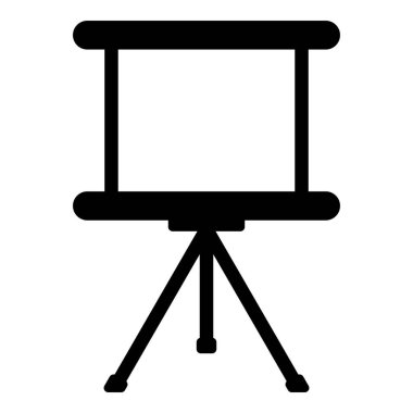 Sunumlar için pano iş ekranı projektör kaydırıcı simgesi siyah renk vektör illüstrasyonu düz resim biçimi