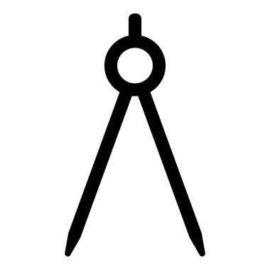 Böl sirkülüs Circinus simgesi siyah renk çizimi düz resim biçimi