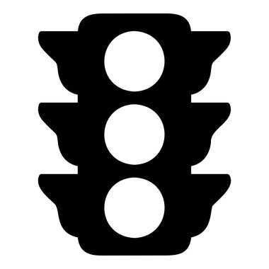 Trafik ışıkları Işık sinyal trafik lambası düzenleme taşımacılığı ve yaya simgesi siyah renk vektör resimleme düz resim biçimi