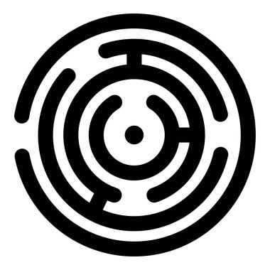 Yuvarlak Maze simgesi siyah renk vektör illüstrasyonuName