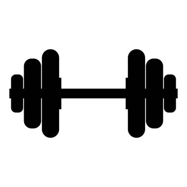 Dumbell Dumbbell disk eğitim ekipmanı simgesi siyah renk vektör illüstrasyonu düz resim