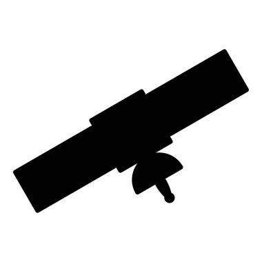 Uydu silueti Dünya küresel net konsept alanı simgesi siyah renk vektör illüstrasyonu düz resim