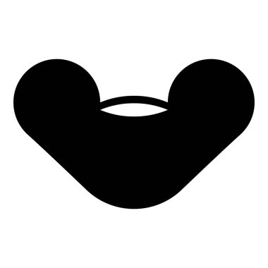 Dişi vida el sıkma Kelebek simgesi siyah renk vektör illüstrasyon düz resim