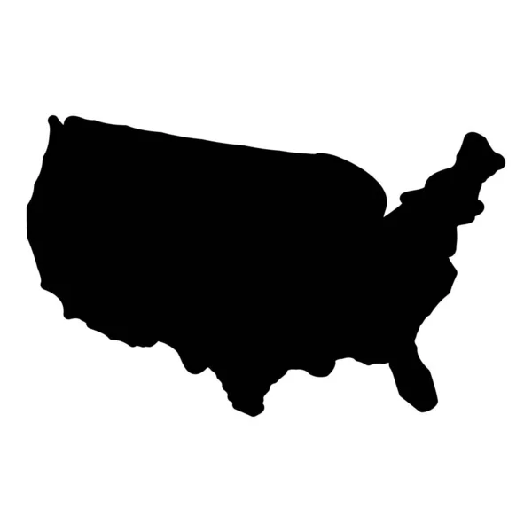 United Stated Usa Icon Black Color Vector Illustration Flat Style — 스톡 벡터