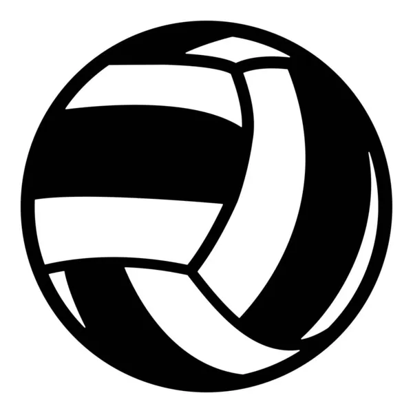 Volleyboll Boll Sport Utrustning Ikon Svart Färg Vektor Illustration Platt — Stock vektor