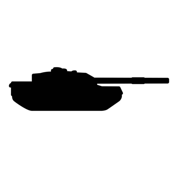 Tank Artillery Army Machine Military Silhouette World War Icon Black — 스톡 벡터