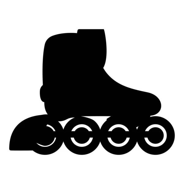 Roller Skates Blades Personal Transportation Icon Black Color Vector Illustration — Stock Vector