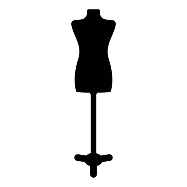 Torso Mannequin tailors dummy silhouette manikin dressmakers icon black color vector illustration flat style simple image