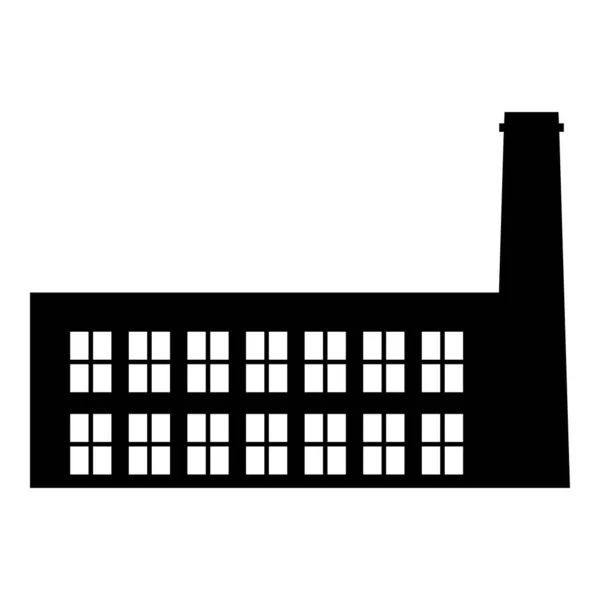 Fabriek Industrie Silhouet Plant Met Pijp Pictogram Zwart Kleur Vector — Stockvector