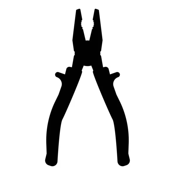 Zangen Werkzeug Symbol Schwarze Farbe Vektor Illustration Flachen Stil Einfaches — Stockvektor