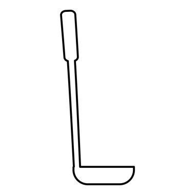 Çorba kaşığı kepçesi kepçesi kepçe kepçesi Mutfak kaplaması ana hatları simge siyah renk vektör çizimi düz resim çizimi