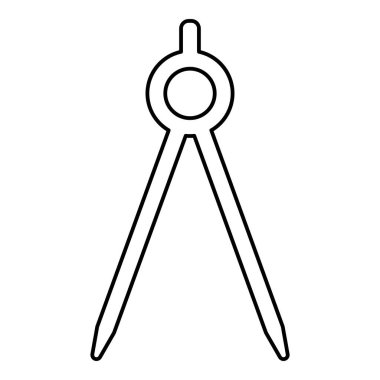 Böl Circinus Circinus dış hat simgesi siyah renk vektör illüstrasyonu düz resim biçimi