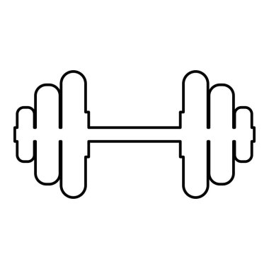Dumbell Dumbbell disk ağırlık eğitim ekipmanları dış hatları simge siyah renk vektör illüstrasyonu düz resim biçimi