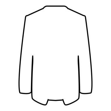 Ceket kaplaması dış hatları simge siyah renk çizimi düz resim biçimi