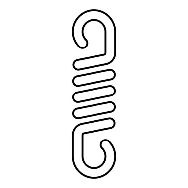 Spring metal sarmal sarmal çelik tel esnek dış hatlar simge siyah renk vektör çizimi düz resim biçimi