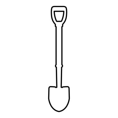 Kürek dış hatları simge siyah renk çizimi düz biçim basit resim