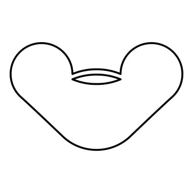 Dişi vida el sıkma Kelebek dış hatları siyah renk vektör illüstrasyon düz resim