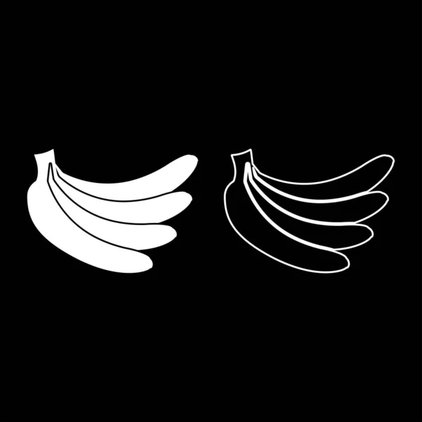 Bunch Bananas Icon White Color Vector Illustration Flat Style Simple — Vetor de Stock