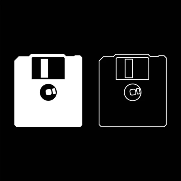 Diskette Floppy Disk Storage Concept Icon White Color Vector Illustrazione — Vettoriale Stock