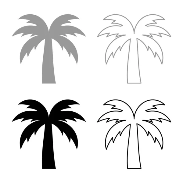 Palm Tree Silhouette Island Έννοια Που Εικονίδιο Γκρι Μαύρο Χρώμα — Διανυσματικό Αρχείο