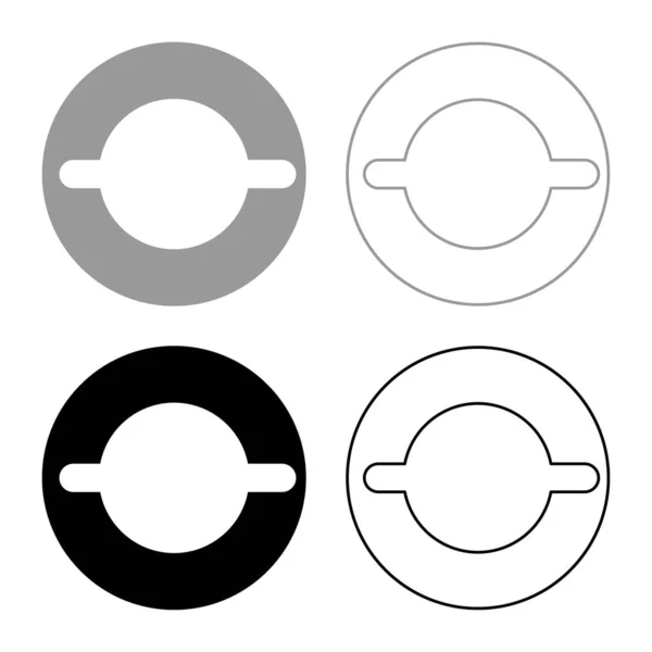 Прокладка Канавками Набір Значок Сірого Чорного Кольору Векторні Ілюстрації Зображення — стоковий вектор