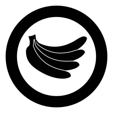 Bir grup muz simgesi yuvarlak siyah renkli vektör resimleme katı ana hat biçimi basit