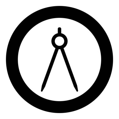 Daire şeklinde bölünmüş Circinus simgesi siyah renk vektör illüstrasyon resmi düz dış hat biçimi basit