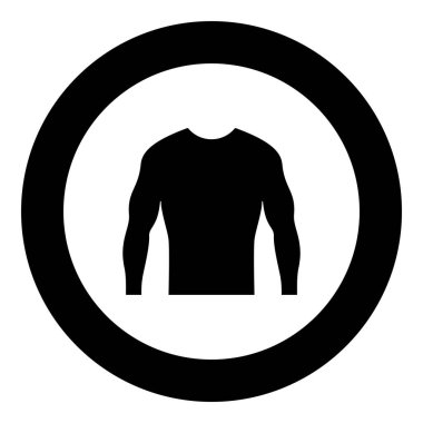 Rashguard simgesi yuvarlak siyah renk vektör illüstrasyon resmi katı ana hat biçimi basit