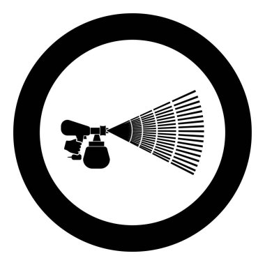 Boyama aracı, el simgesinde, yuvarlak siyah renk vektör illüstrasyon biçimi, basit bir taslak çizim biçimi.