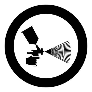 El simgesi içinde resim aracı yuvarlak siyah renk vektör illüstrasyon resmi katı ana hat biçimi basit