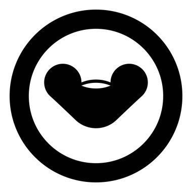 Kadın vida el sıkma Kanat fındık kelebek simgesi yuvarlak siyah renk vektör illüstrasyon resim düz dış hat biçimi basit