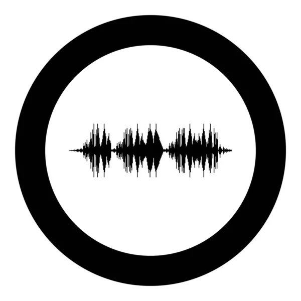 Звуковая Волна Аудио Технологии Цифрового Эквалайзера Осциллирующий Музыкальный Значок Круге — стоковый вектор
