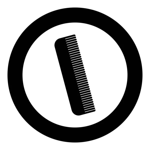 Kamm Symbol Kreis Runde Schwarze Farbe Vektor Illustration Bild Solide — Stockvektor