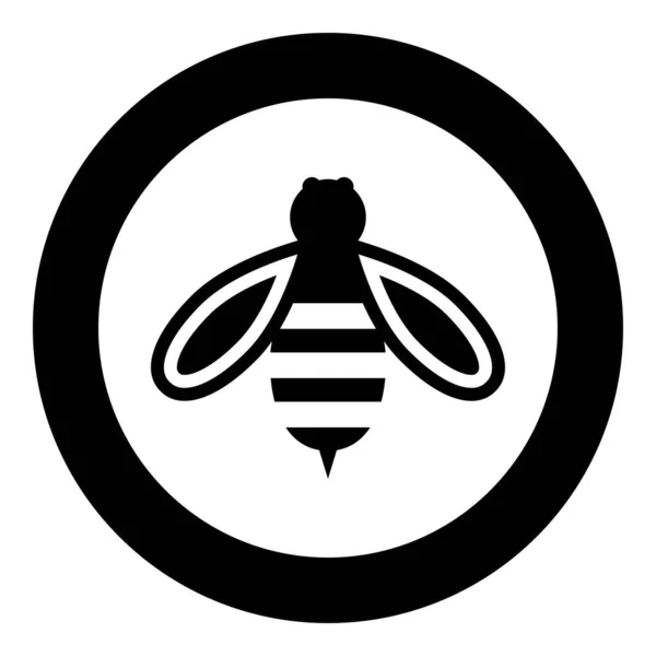 Bee Honey Icon Circle Black Color Vector Illustration Image Solid — Stock Vector