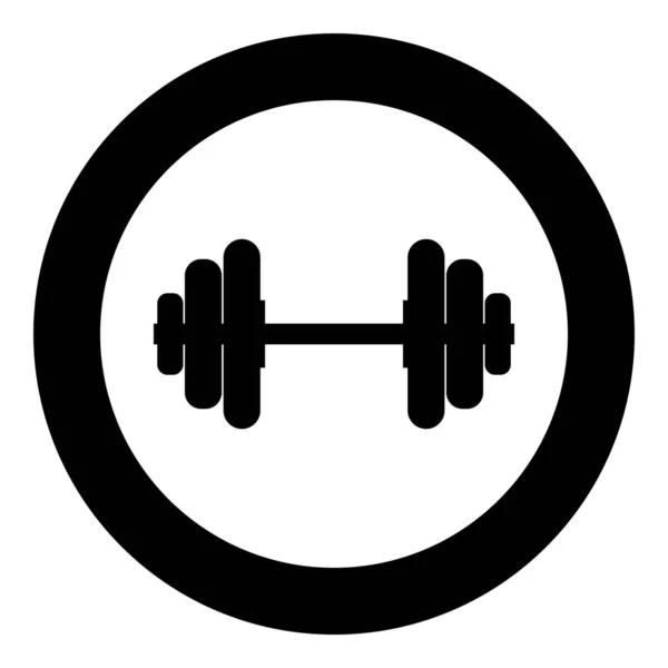 Dumbell Dumbbell Disk Disk Ağırlık Eğitim Ekipmanı Simgesi Dairesel Siyah — Stok Vektör