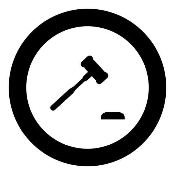Gavel Hammer Δικαστής Και Αμόνι Δημοπράτη Εικονίδιο Έννοια Κύκλο Γύρο — Διανυσματικό Αρχείο