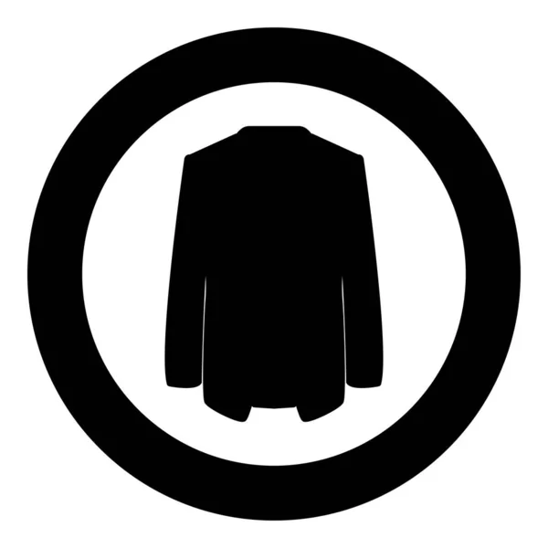 Jacket Coat Icon Circle Black Color Vector Illustration Image Solid — Stock Vector