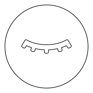 Kirpik uzatma efekti rimel simgesi dairesel yuvarlak siyah renk vektör illüstrasyon resim dış hatları ince biçimli basit