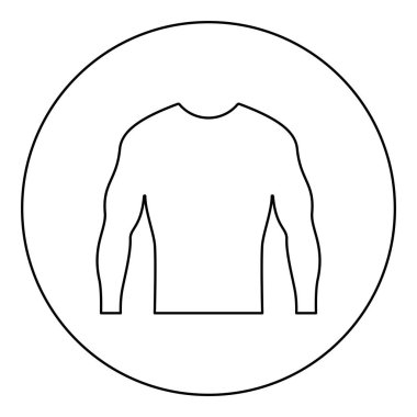 Rashguard simgesi yuvarlak siyah renk vektör illüstrasyon çizim çizgisi ince çizgi biçimi