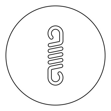 Yay metal sarmal sarmal çelik tel esnek ikon dairesel siyah renk vektör çizim çizgisi ince çizgi biçimi basit