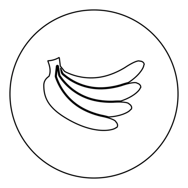Bunch Bananas Icon Circle Black Color Vector Illustration Image Outline — Vetor de Stock