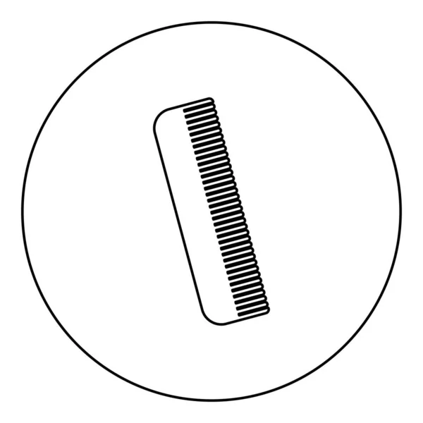 Kamm Symbol Kreis Runde Schwarze Farbe Vektor Illustration Bild Umriss — Stockvektor