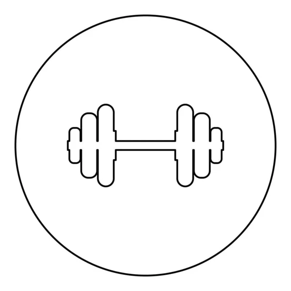 Dumbell Dumbbell Disc Greutate Echipament Formare Pictograma Cerc Rotund Negru — Vector de stoc