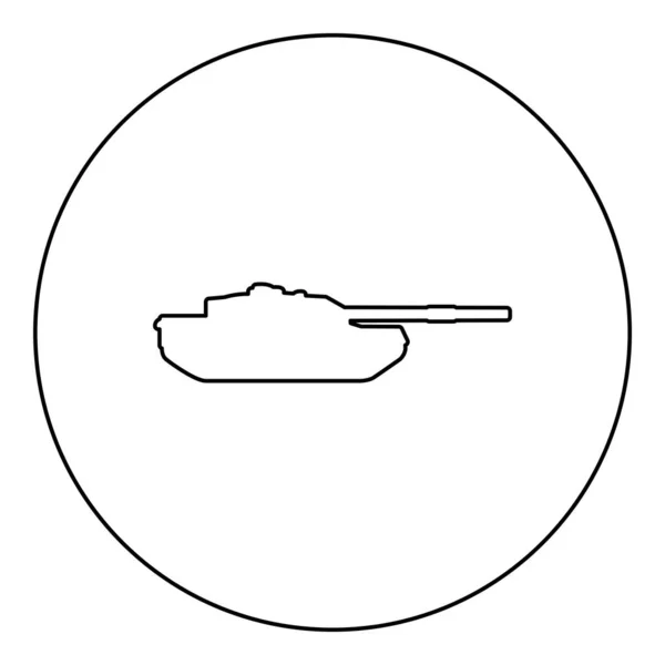 戦車砲兵軍のマシン軍のシルエット丸丸みを帯びた黒のベクトルイラスト画像アウトライン輪郭線細いスタイルのシンプルな世界大戦のアイコン — ストックベクタ