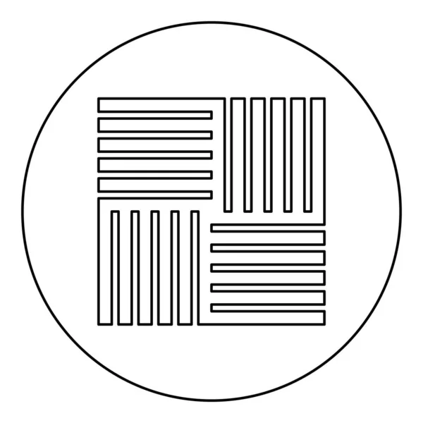 Fliesen Quadratische Form Parkett Holzboden Material Laminat Dielenplatte Symbol Kreis — Stockvektor