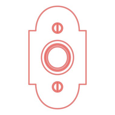 Neon doorbell red color vector illustration image flat style light