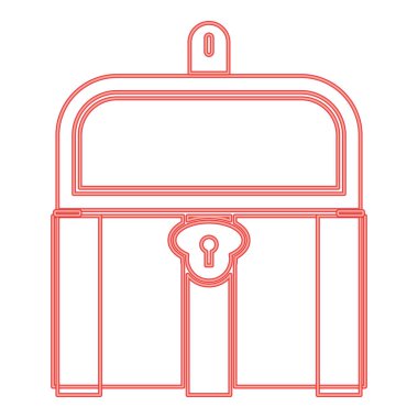 Neon kist or trunk red color vector illustration image flat style light