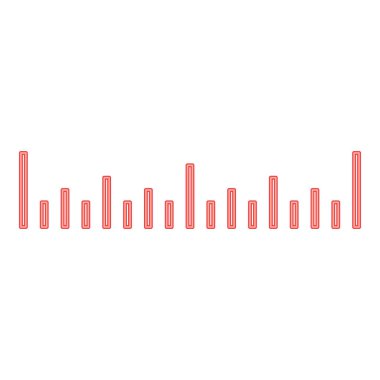 Neon scale ruler red color vector illustration image flat style light