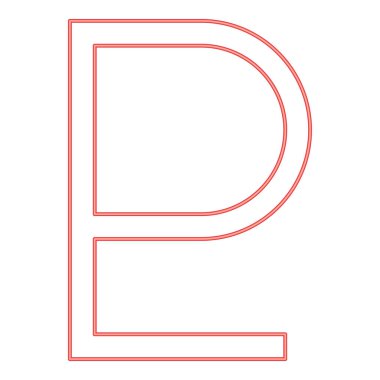 Neon symbol pluto red color vector illustration image flat style light